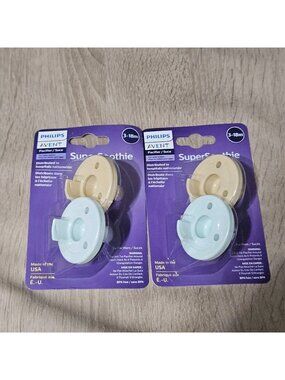 Philips Avent Pacifier 3-18M 2 Pack Lot of 2 Super Soothie